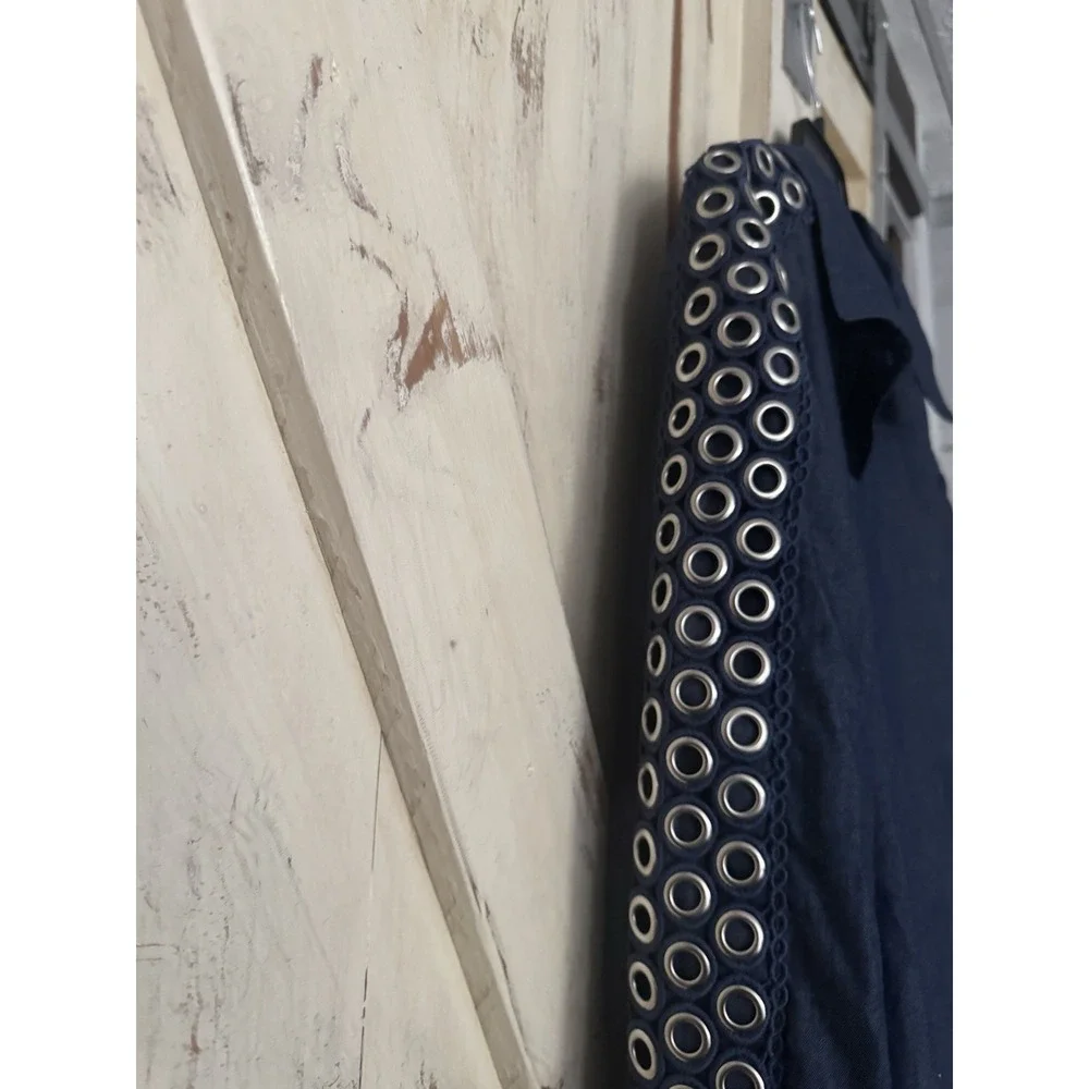 CQ By CQ Asymmetrical 100% Cotton Denim Button Down Tunic Dress Eyelet Sleeve XL - Picture 5 of 9